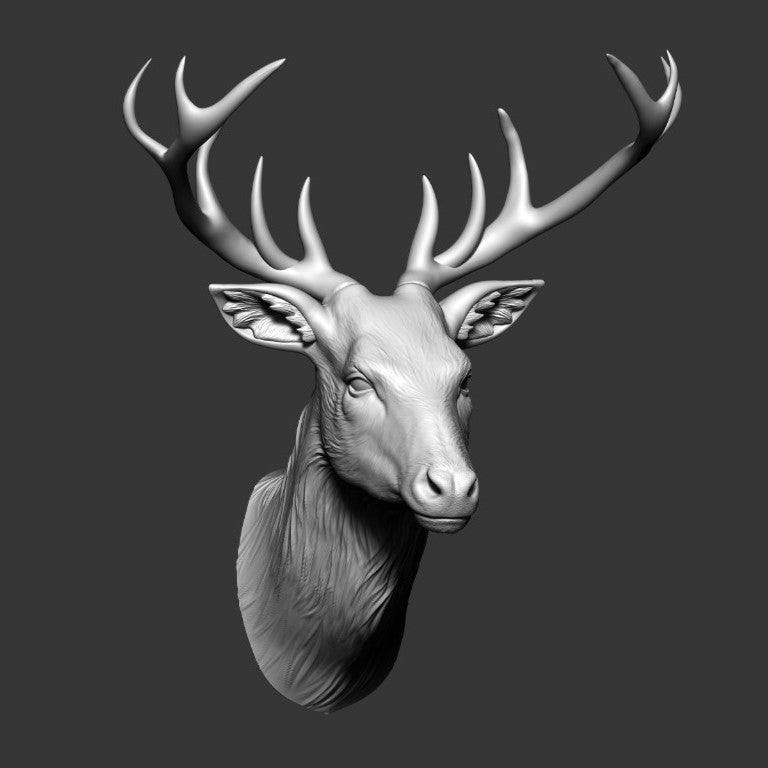 Deer Head Prop Man Cave Decor Display - Digital STL 3D Model