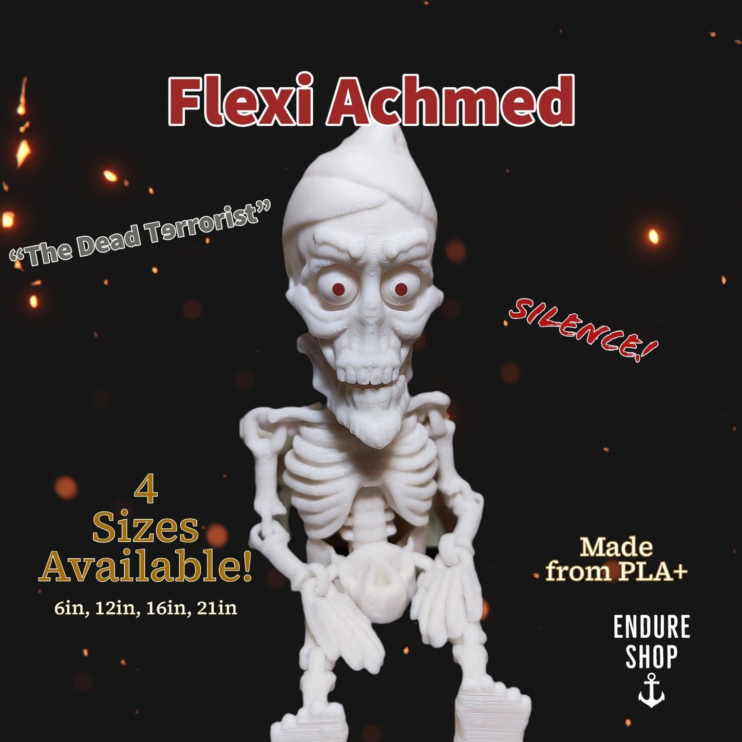 The Dead Terrorist Flexi Achmed Flexi Toy - Articulated Skeleton Halloween Decoration
