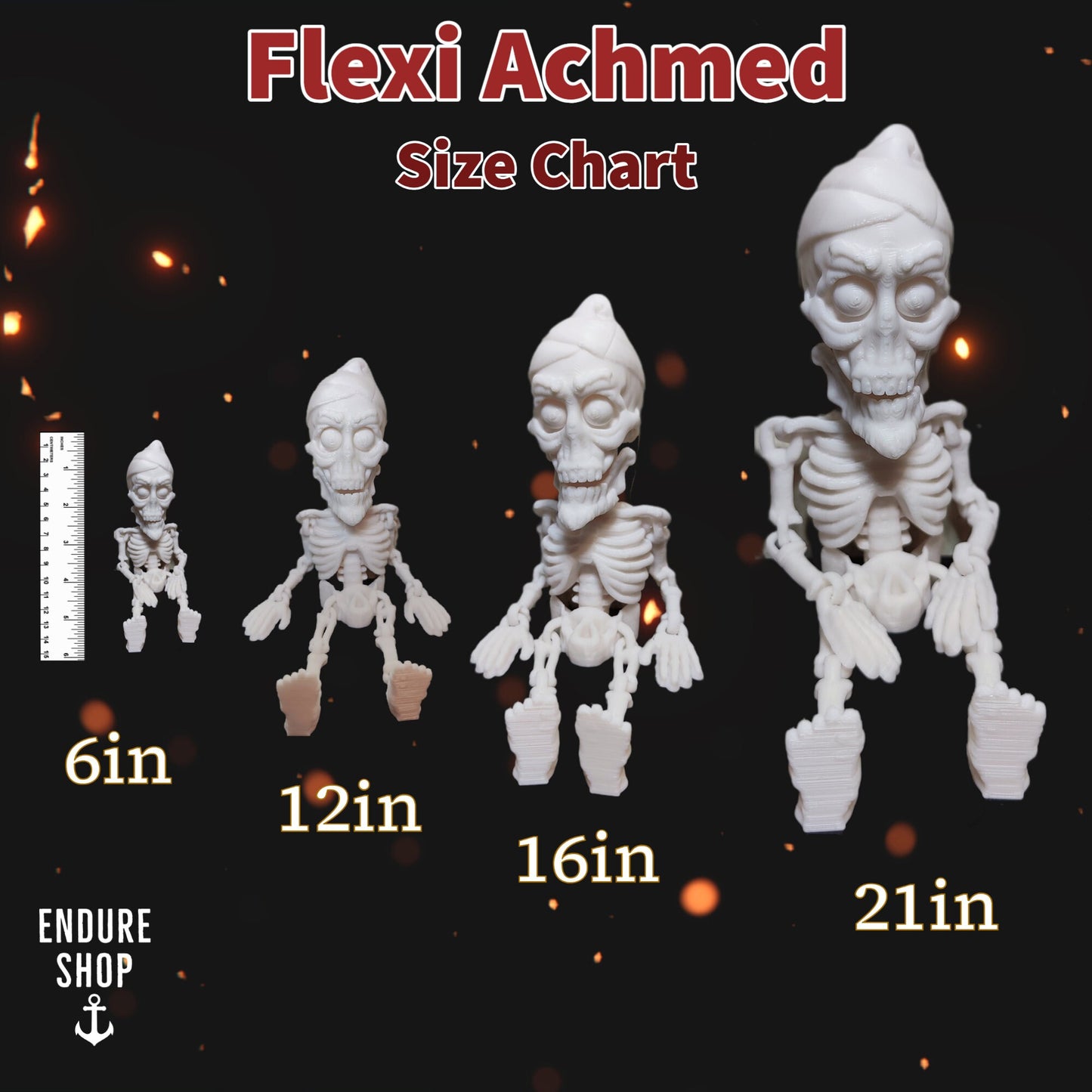 The Dead Terrorist Flexi Achmed Flexi Toy - Articulated Skeleton Halloween Decoration