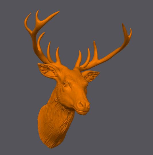 Deer Head Prop Man Cave Decor Display - Digital STL 3D Model