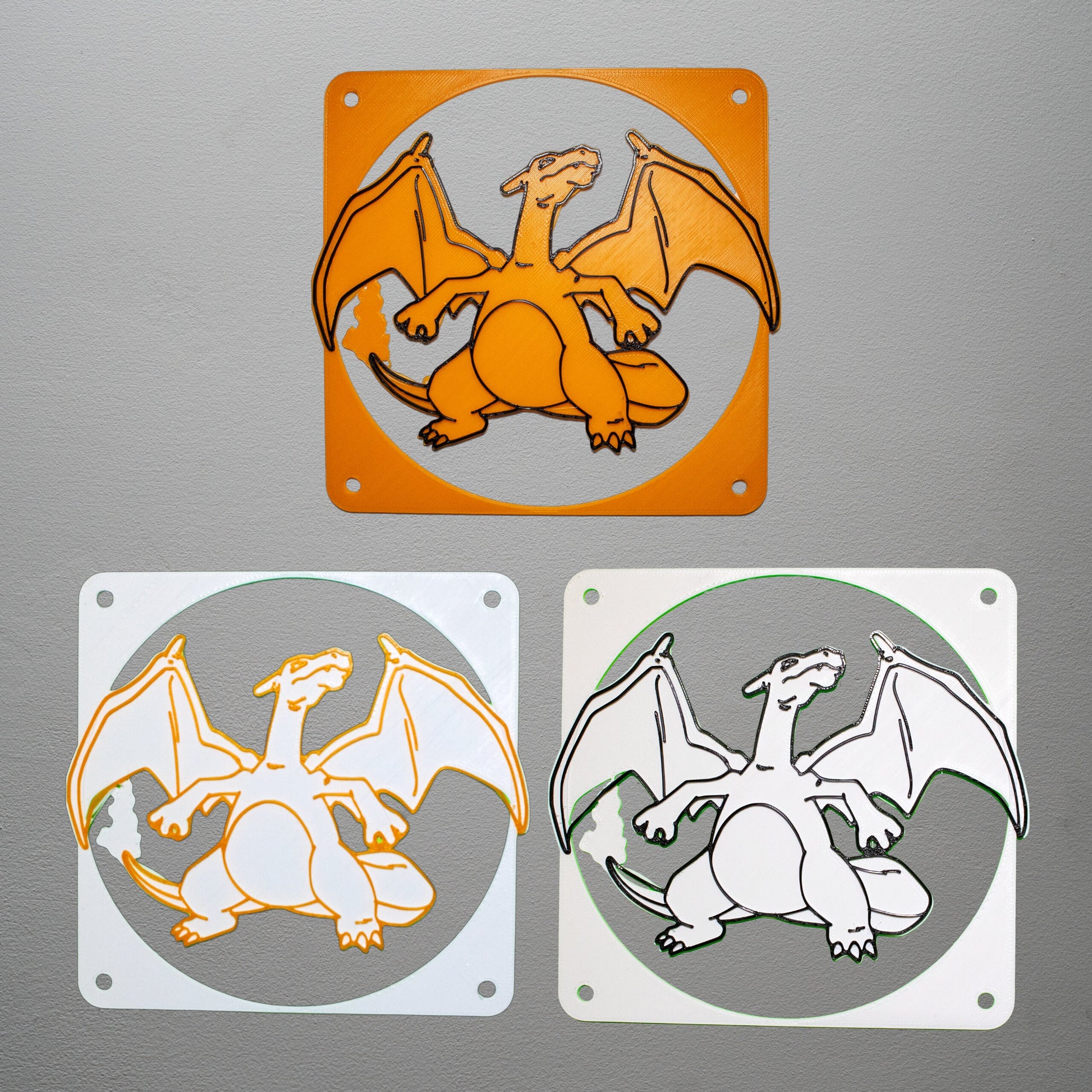 Charizard Pokémon Gaming Computer High Quality PC Fan Grill - Shroud - Cover 120mm Multicolored (Custom sizes available)